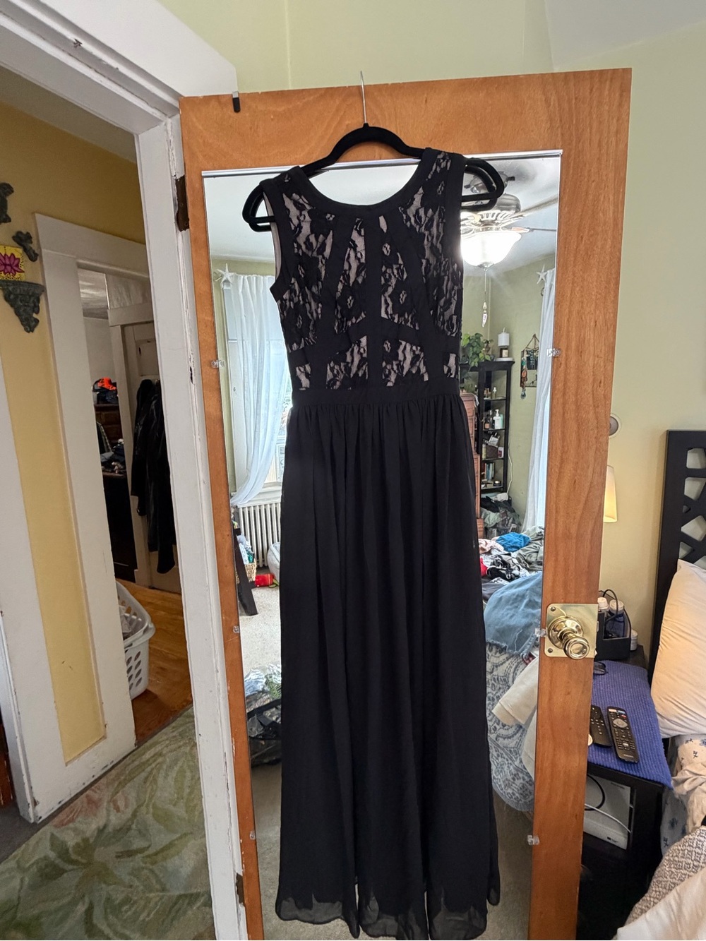 Rampage Black Lace Bodice Maxi Dress